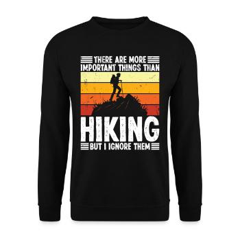 There are more important things - Unisex Sweatshirt - black - Front - Alina (178cm) & Michal (187cm)