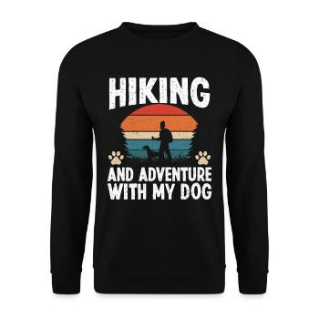 Hiking and Adventure with my Dog - Unisex Sweatshirt - black - Front - Alina (178cm) & Michal (187cm)