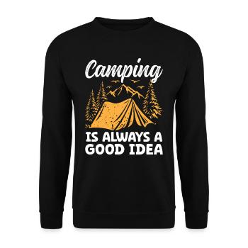 Camping is always a good idea - Unisex Sweatshirt - black - Front - Alina (178cm) & Michal (187cm)
