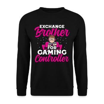 Exchance Brother for Gaming Controller - Unisex Sweatshirt - black - Front - Alina (178cm) & Michal (187cm)