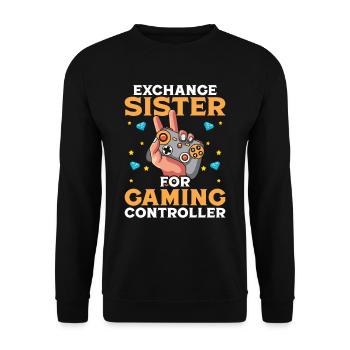 Exchance Sister for Gaming Controller - Unisex Sweatshirt - black - Front - Alina (178cm) & Michal (187cm)