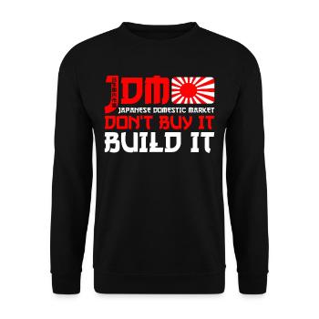 JDM Marché intérieur japonais Ne l’achetez pas Construisez-le - Sweat-shirt Unisexe - noir - Devant - Alina (178cm) & Michal (187cm)