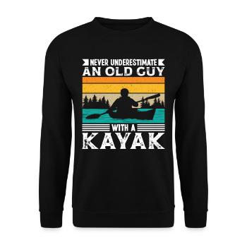 Never underestimate an old Guy with a - Unisex Sweatshirt - black - Front - Alina (178cm) & Michal (187cm)