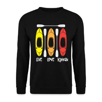 Kayak funny Design - Unisex Sweatshirt - black - Front - Alina (178cm) & Michal (187cm)