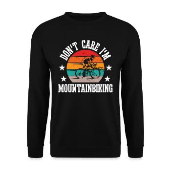 Don't care i'm Mountainbiking - Unisex Pullover - Schwarz - Vorne - Alina (178cm) & Michal (187cm)