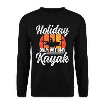 Vacances seulement avec mon Kayak - Sweat-shirt Unisexe - noir - Devant - Alina (178cm) & Michal (187cm)