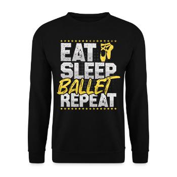 Ballet Manger Dormir Répéter Tutu Ballet - Sweat-shirt Unisexe - noir - Devant - Alina (178cm) & Michal (187cm)