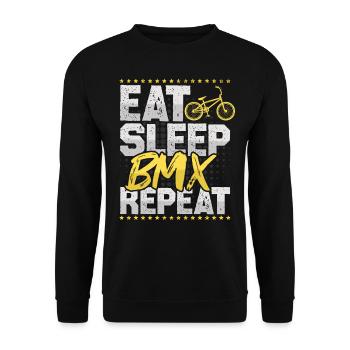 BMX Manger Dormir Répéter Freestyle Bike Tricks BMX - Sweat-shirt Unisexe - noir - Devant - Alina (178cm) & Michal (187cm)