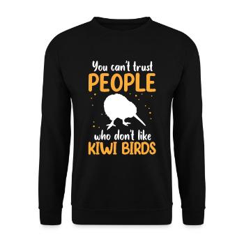 Kiwi Vogel nicht vertrauen Neuseeländischer Kiwi - Unisex Pullover - Schwarz - Vorne - Alina (178cm) & Michal (187cm)