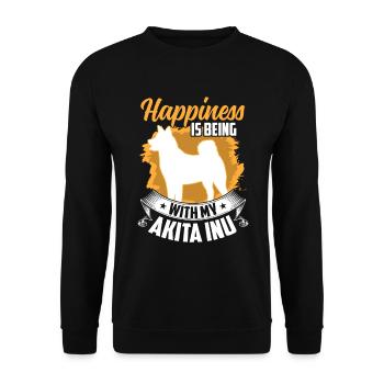 Akita Inu makes Japanese Akita Inu happy - Unisex Sweatshirt - black - Front - Alina (178cm) & Michal (187cm)