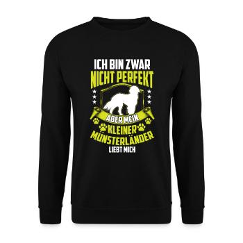 Mein Kleiner Münsterländer liebt mich - Unisex Pullover - Schwarz - Vorne - Alina (178cm) & Michal (187cm)