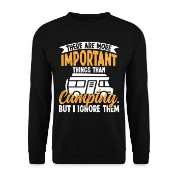 Camping important outdoor Design - Unisex Pullover - Schwarz - Vorne - Alina (178cm) & Michal (187cm)