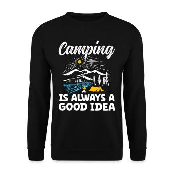 Camping is always a good Idea - Unisex Sweatshirt - black - Front - Alina (178cm) & Michal (187cm)