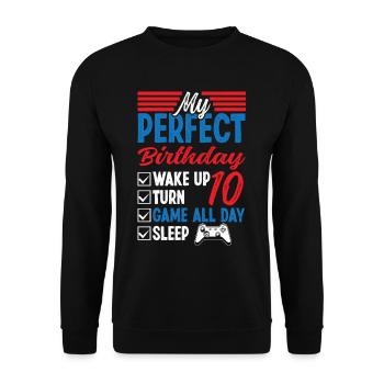 My Birthday ten Game sleep - Unisex Sweatshirt - black - Front - Alina (178cm) & Michal (187cm)