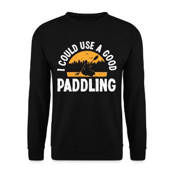 I could use a good Paddling - Unisex Sweatshirt - black - Front - Alina (178cm) & Michal (187cm)