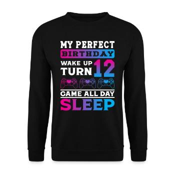 My Birthday 12 Game sleep - Unisex Sweatshirt - black - Front - Alina (178cm) & Michal (187cm)