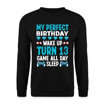 My Birthday 13 Game sleep - Unisex Sweatshirt - black - Front - Alina (178cm) & Michal (187cm)
