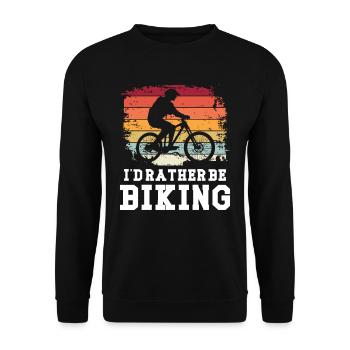 I'd rather be Biking - Unisex Pullover - Schwarz - Vorne - Alina (178cm) & Michal (187cm)