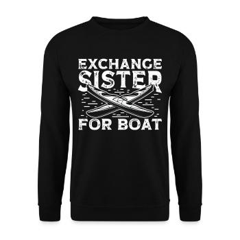 Exchange Sister for Boat - Unisex Sweatshirt - black - Front - Alina (178cm) & Michal (187cm)
