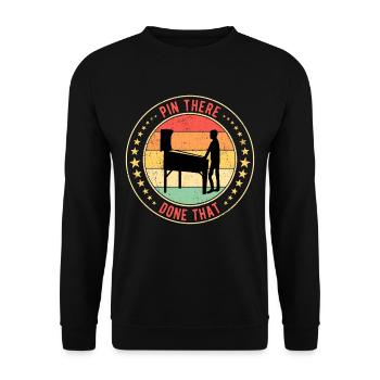 Pinball Pinball Machine Pin There Done That - Unisex Sweatshirt - black - Front - Alina (178cm) & Michal (187cm)