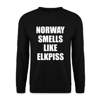 Norway Smells Like Elkpiss - Unisex Pullover - Schwarz - Vorne - Alina (178cm) & Michal (187cm)