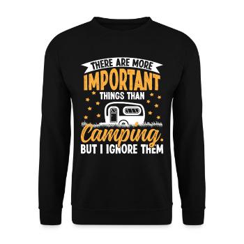 Important Outdoor Camping Design - Unisex Pullover - Schwarz - Vorne - Alina (178cm) & Michal (187cm)