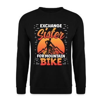 Exchange Sister for Mountain Bike - Unisex Pullover - Schwarz - Vorne - Alina (178cm) & Michal (187cm)