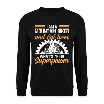 Je suis un vététiste et un amoureux des chats - Sweat-shirt Unisexe - noir - Devant - Alina (178cm) & Michal (187cm)