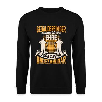 Gebäudereiniger sein ist eine Ehre Fensterputzer - Unisex Pullover - Schwarz - Vorne - Alina (178cm) & Michal (187cm)