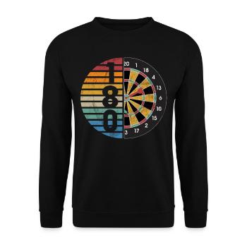 Retro dartboard Dartboard 180 for darts players - Unisex Sweatshirt - black - Front - Alina (178cm) & Michal (187cm)