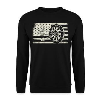 Retro dartboard Dartboard 180 for darts players - Unisex Sweatshirt - black - Front - Alina (178cm) & Michal (187cm)