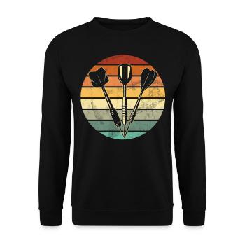 Retro dartboard Dartboard 180 for darts players - Unisex Sweatshirt - black - Front - Alina (178cm) & Michal (187cm)
