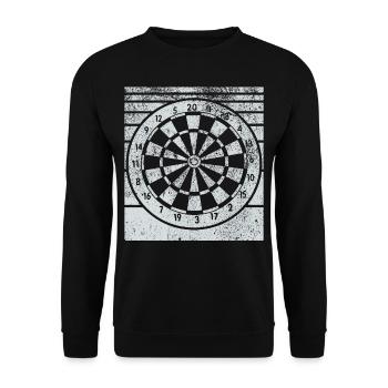 Retro dartboard Dartboard 180 for darts players - Unisex Sweatshirt - black - Front - Alina (178cm) & Michal (187cm)
