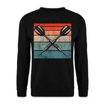 Retro dartboard Dartboard 180 for darts players - Unisex Sweatshirt - black - Front - Alina (178cm) & Michal (187cm)