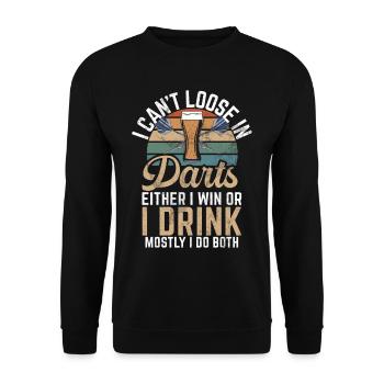 Retro dartboard Dartboard 180 for darts players - Unisex Sweatshirt - black - Front - Alina (178cm) & Michal (187cm)