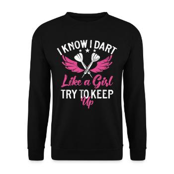 Retro dartboard Dartboard 180 for darts players - Unisex Sweatshirt - black - Front - Alina (178cm) & Michal (187cm)