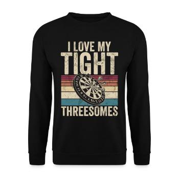 Retro dartboard Dartboard 180 for darts players - Unisex Sweatshirt - black - Front - Alina (178cm) & Michal (187cm)