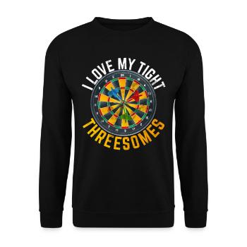 Retro dartboard Dartboard 180 for darts players - Unisex Sweatshirt - black - Front - Alina (178cm) & Michal (187cm)
