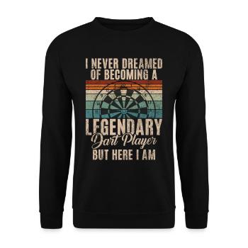 Retro dartboard Dartboard 180 for darts players - Unisex Sweatshirt - black - Front - Alina (178cm) & Michal (187cm)