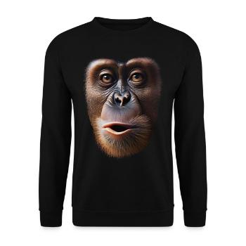Funny Monkey T-Shirt - Unisex Sweatshirt - black - Front - Alina (178cm) & Michal (187cm)