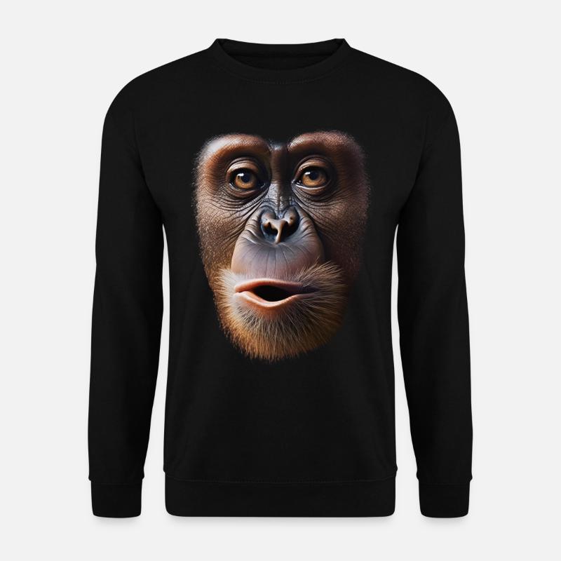Funny Monkey T-Shirt - Unisex Sweatshirt - black