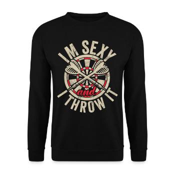 Retro dartboard Dartboard 180 for darts players - Unisex Sweatshirt - black - Front - Alina (178cm) & Michal (187cm)