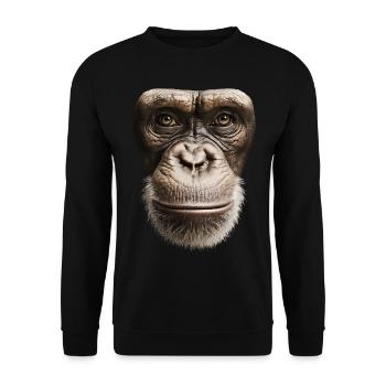 Funny Monkey T-Shirt - Sweat-shirt Unisexe - noir - Devant - Alina (178cm) & Michal (187cm)