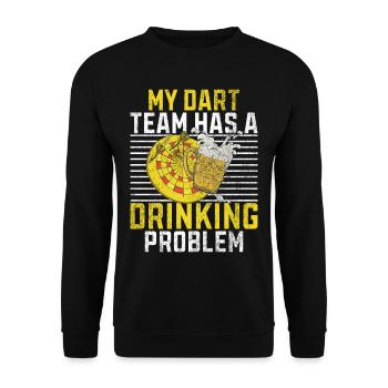 Retro dartboard Dartboard 180 for darts players - Unisex Sweatshirt - black - Front - Alina (178cm) & Michal (187cm)