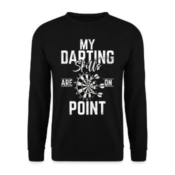 Jeu de fléchettes rétro Dartboard 180 pour les joueurs de fléchettes - Sweat-shirt Unisexe - noir - Devant - Alina (178cm) & Michal (187cm)