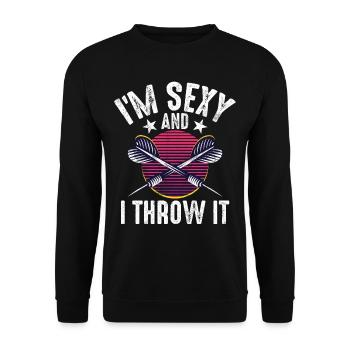 Retro dartboard Dartboard 180 for darts players - Unisex Sweatshirt - black - Front - Alina (178cm) & Michal (187cm)