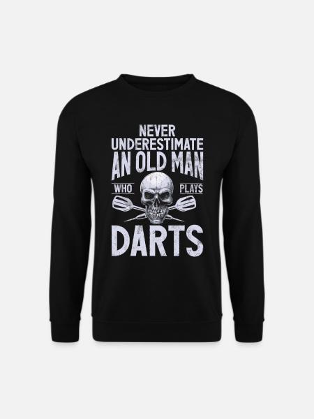 Retro Dartscheibe Dartboard 180 für Dartspieler - Unisex Pullover - Schwarz