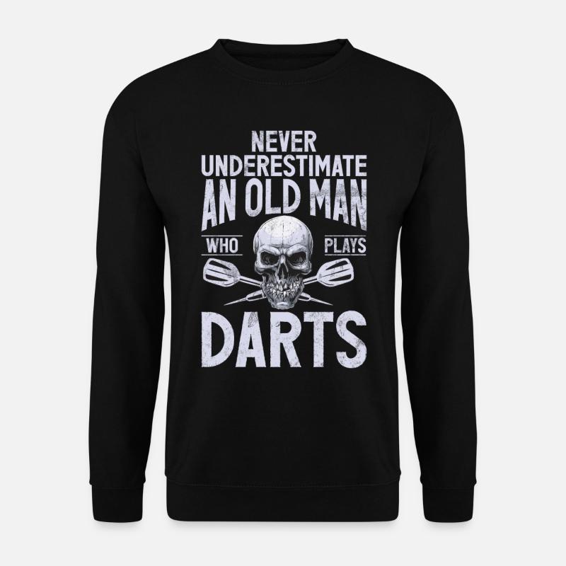 Retro Dartscheibe Dartboard 180 für Dartspieler - Unisex Pullover - Schwarz