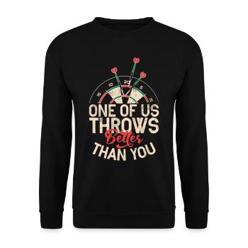 Retro dartboard Dartboard 180 for darts players - Unisex Sweatshirt - black - Front - Alina (178cm) & Michal (187cm)