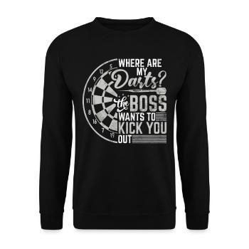 Retro dartboard Dartboard 180 for darts players - Unisex Sweatshirt - black - Front - Alina (178cm) & Michal (187cm)